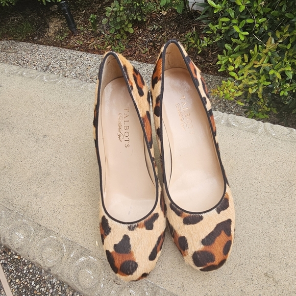 Talbots animal print Leopard Print Pony Hair Classic Platform Pumps Heels 7B - Picture 6 of 15